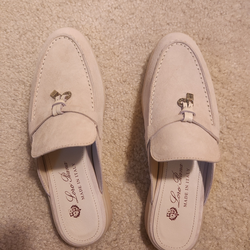 Loro Piana Beige Suede Loafers SIZE 38 NWOT